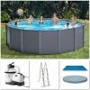 Intex 26384 Frame Pool Set Graphit Leiter Boden-Abdeckplane Sandfilter 478x124cm
