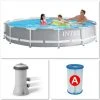 Intex 26712 Swimming Pool Set Frame Prism Ø366 X 76 Cm Pumpe Schwimmbecken Pool