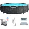 Intex 26744 Greywood Prism Frame Pool Set Ø549x122cm Pumpe Leiter Abdeckplane