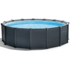 Intex Frame Swimming Pool Set "Graphit" Graphit Ø 478 X 124 Cm Inkl. Sandfilteranlage