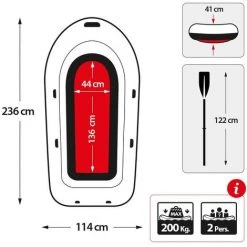 Intex Challenger 2 Set Schlauchboot - 236 X 114 X 41 Cm - 3-teilig - Blau / Gelb -INTEX Geschäft 57162008 4
