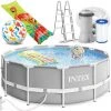 INTEX Metal Prism Frame Swimming Pool Schwimmbecken 366x99 Cm Komplett-Set 26716
