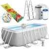 INTEX Prism Frame Swimming Pool 400 X 200 X 122 Cm Rechteck Stahlwand Leiter & Pumpe 26790