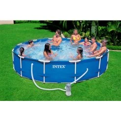 INTEX Metal Frame Swimming Pool 366x76 Cm Schwimmbecken Mit Pumpe 28212 -INTEX Geschäft 58212136 3