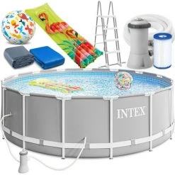 INTEX Prism Frame Swimming Pool Schwimmbecken 457x122 Cm Komplett-Set 26726