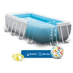 INTEX Prism Frame Swimming Pool 488x244x107 Cm Rechteck Stahlwand Leiter & Pumpe 26792 9 INTEX Prism Frame Swimming Pool 488x244x107 Cm Rechteck Stahlwand Leiter & Pumpe 26792 -INTEX Geschäft 58555266 5
