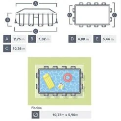 Schwimmbad Rechteckiges Intex 975x488 Cm Oberirdisch Farbe Grau 26374NP | Grau -INTEX Geschäft 59423603 5