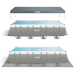 Schwimmbad Rechteckiges Intex 732x366 Cm Oberirdisch Farbe Grau 26364NP | Grau -INTEX Geschäft 59423604 3