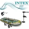 Intex Motorbootset Schlauchboot Seahawk 4 Heckspiegel Elektromotor
