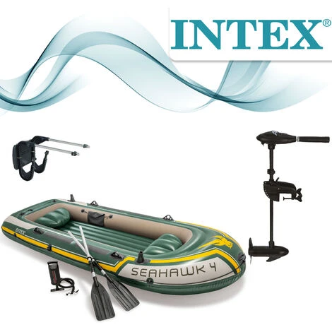 Intex Motorbootset Schlauchboot Seahawk 4 Heckspiegel Elektromotor 1 Intex Motorbootset Schlauchboot Seahawk 4 Heckspiegel Elektromotor