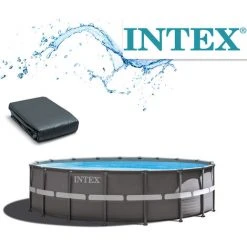 Ersatzfolie Für Intex Frame Pool 488 X 122 Cm XTR Dunkelgrau 112434A